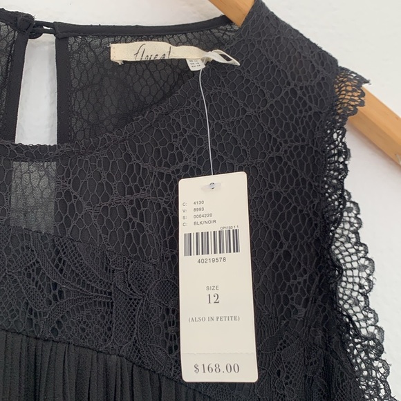 NWT ANTHROPOLOGIE Floreat Melia Black Crepe Lace Pleated Dress SZ 12 - Picture 7 of 9